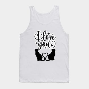Romantic Cats Silhouettes Tank Top